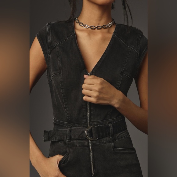 NWT Anthropologie Paige Laurel Canyon Denim Jumpsuit - Picture 2 of 6